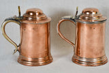 Pair of 18th century German copper chope beer glasses
