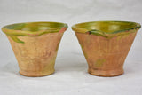 Pair of clay kitchen mortars / mixing pots with beaks