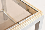 Small Willy Rizzo coffee table - smokey glass with shelf 19¾" x 31½"