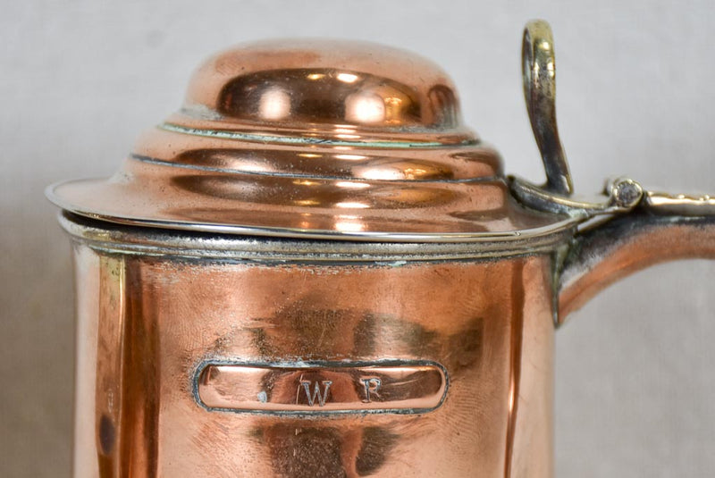 Pair of 18th century German copper chope beer glasses