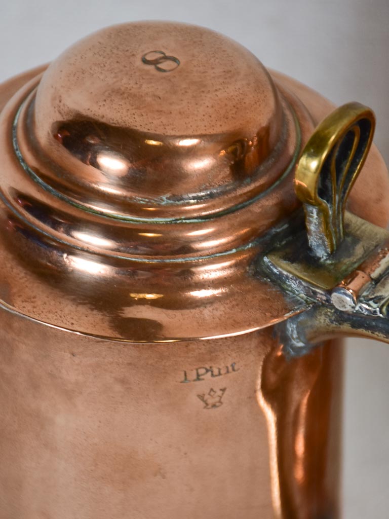 Pair of 18th century German copper chope beer glasses