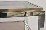 Small Willy Rizzo coffee table - smokey glass with shelf 19¾" x 31½"