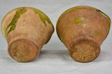 Pair of clay kitchen mortars / mixing pots with beaks