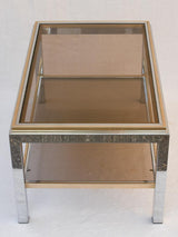 Small Willy Rizzo coffee table - smokey glass with shelf 19¾" x 31½"