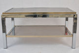 Small Willy Rizzo coffee table - smokey glass with shelf 19¾" x 31½"