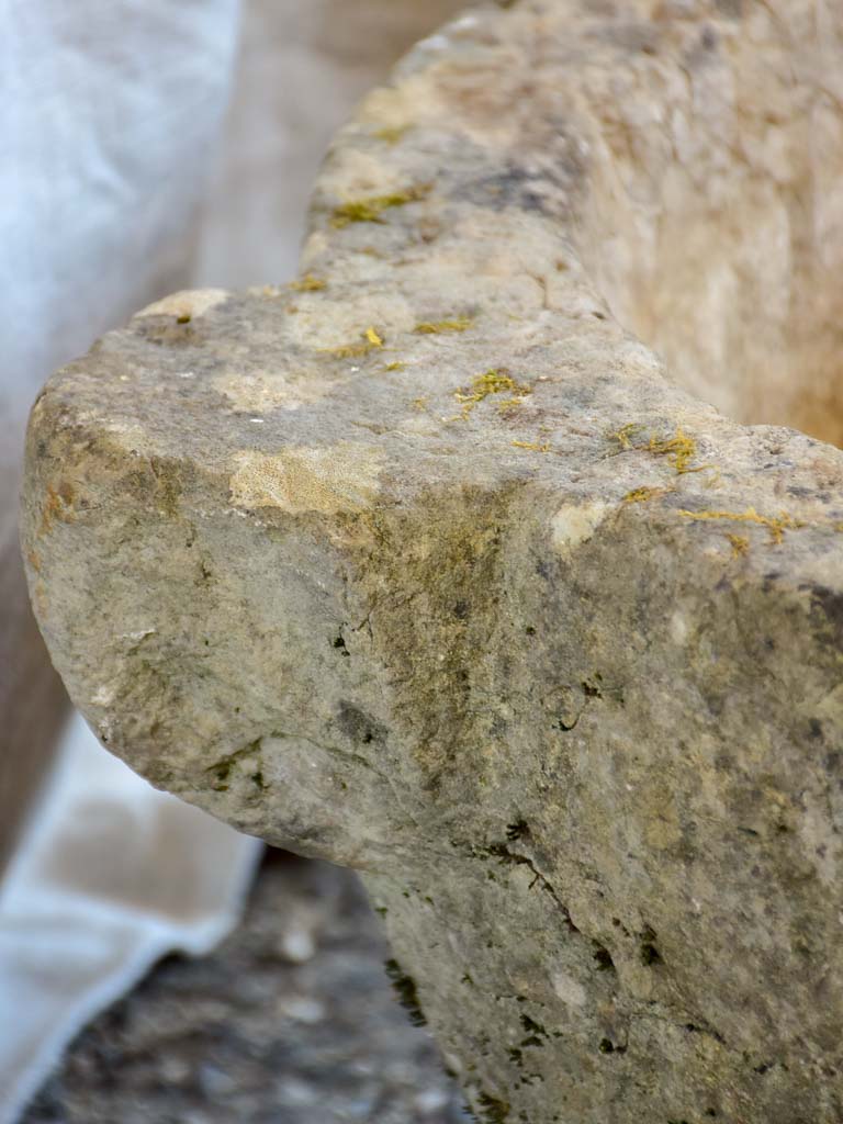 Very large antique French stone mortar