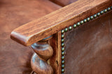 Antique French leather club chair