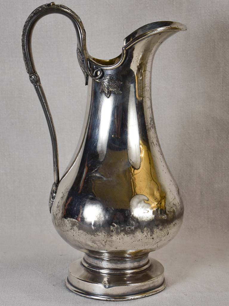 Large 19th-century English silver plated wash bowl and water pitcher