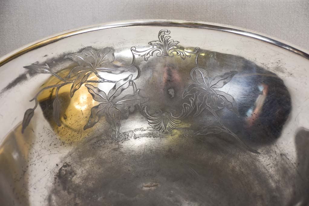 Large 19th-century English silver plated wash bowl and water pitcher