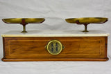 Napoleon III epicerie scales - marble and marquetry