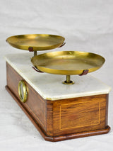 Napoleon III epicerie scales - marble and marquetry
