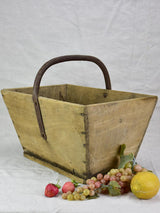 Antique French wooden harvest basket / farm basket
