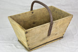 Antique French wooden harvest basket / farm basket