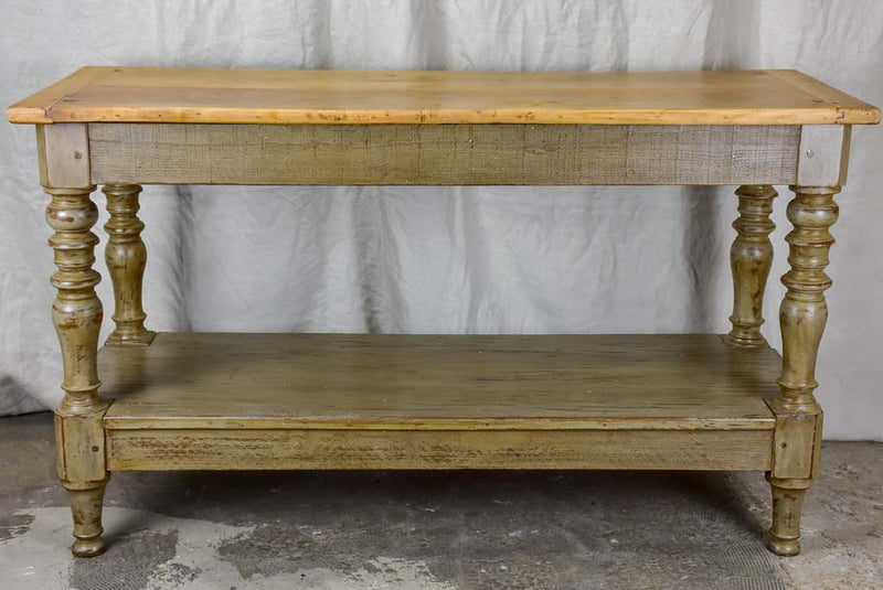 Antique French drapery table / behind couch table