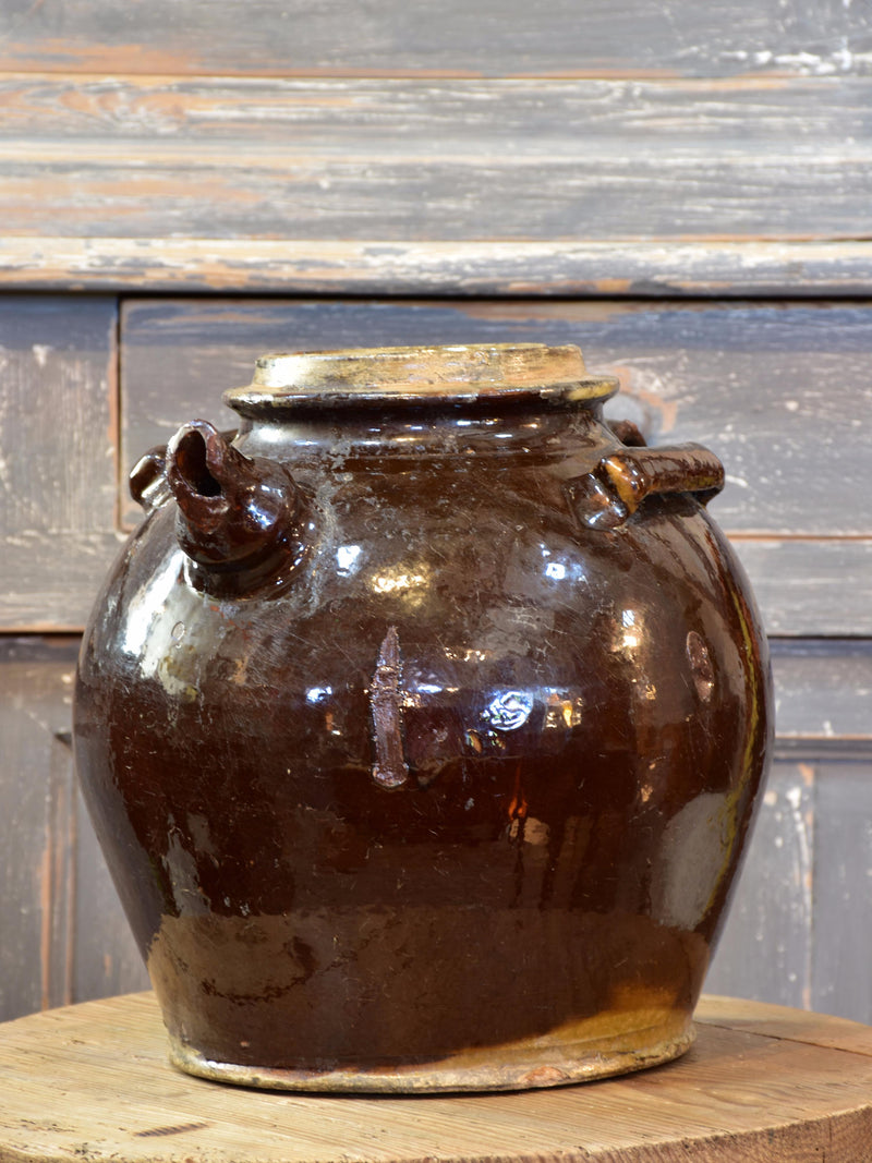 Early 19th century glazed terracotta water pitcher