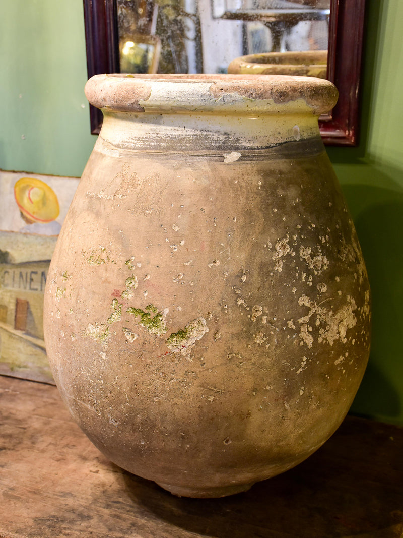 19th century French olive jar from Biot - 'café'