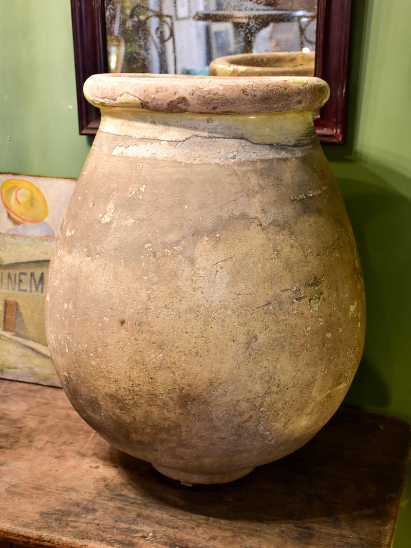 19th century French olive jar from Biot - 'café'