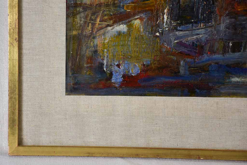 Abstract painting 'La fleur ancienne' signed Jacques Fauye? - oil on paper 1962 - 24½" x 30¼"