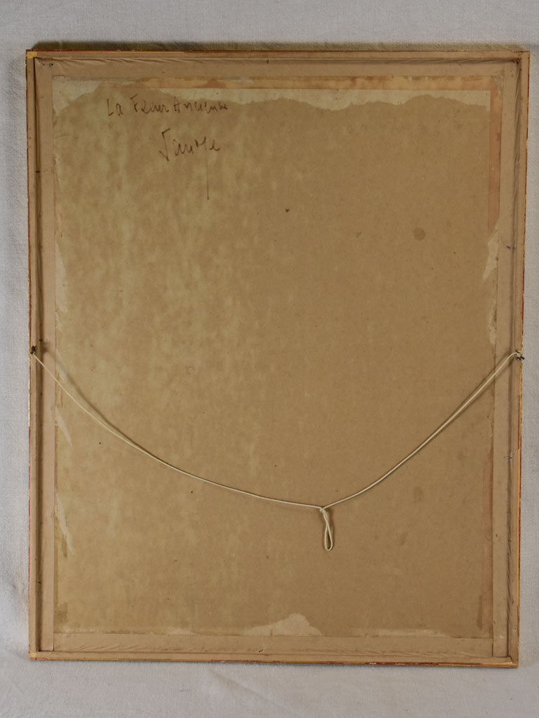 Abstract painting 'La fleur ancienne' signed Jacques Fauye? - oil on paper 1962 - 24½" x 30¼"
