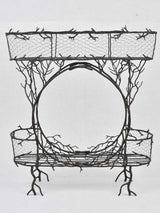 Early 20th century wrought iron pot plant stand with black patina 37¾"