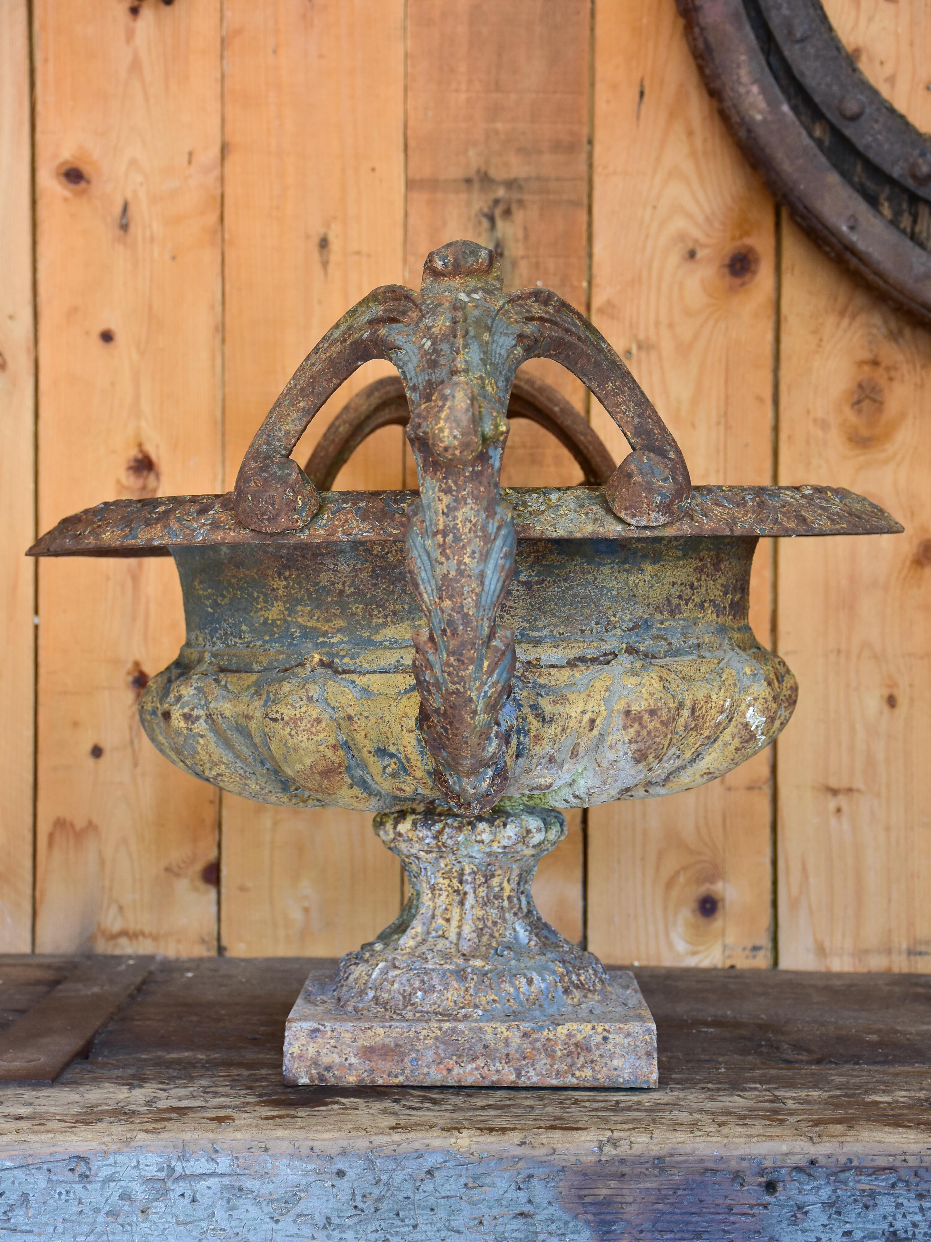 Large 19th century garden urn with arched handles