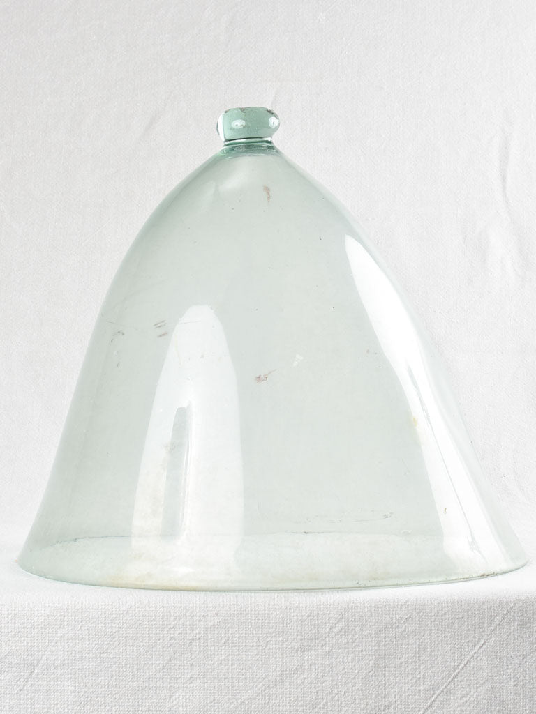 Antique French blown glass garden cloche dome 15¾"