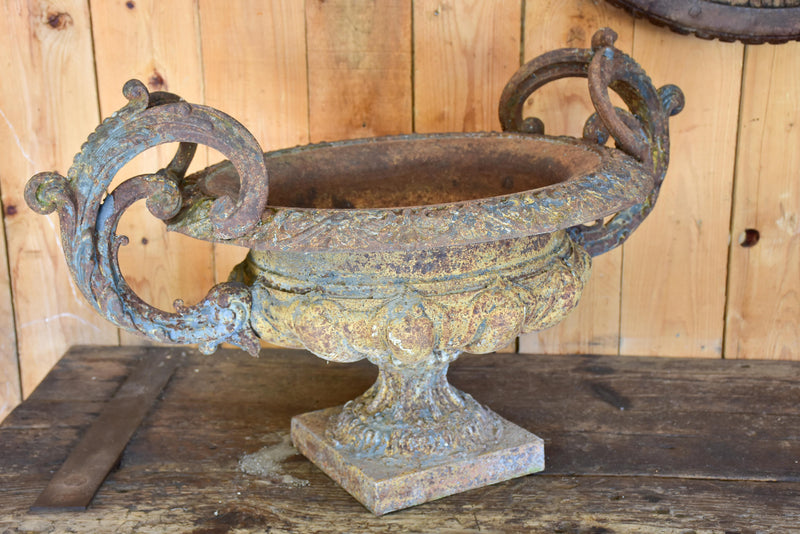 Large 19th century garden urn with arched handles