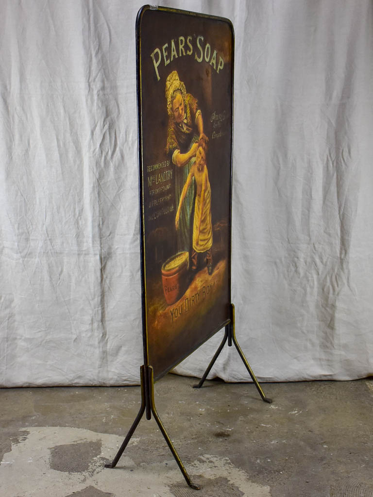 Mid century English Pears Soap metal screen