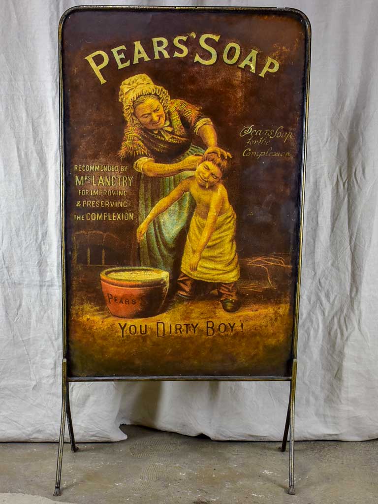 Mid century English Pears Soap metal screen
