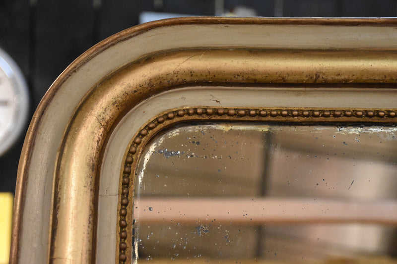 Large mirror, Louis Philippe, grey and gold, 1850s