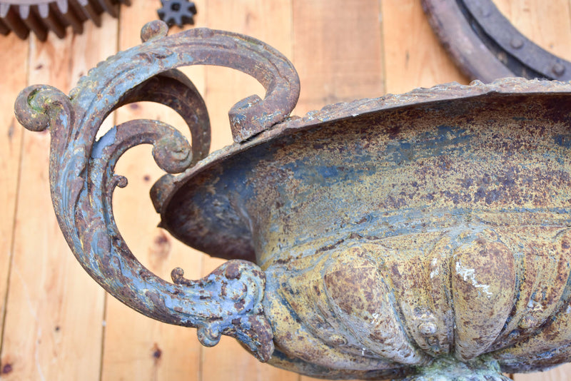 Large 19th century garden urn with arched handles