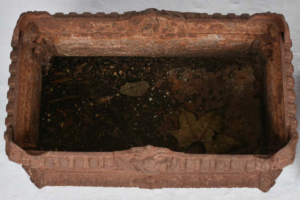 Pair of cast iron rectangular garden planters jardinieres 20½" x 12½"