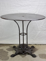 Antique French bistro table with claw feet 31½"