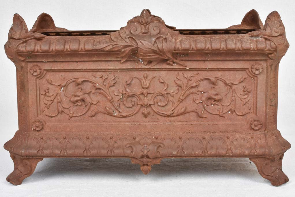 Pair of cast iron rectangular garden planters jardinieres 20½" x 12½"