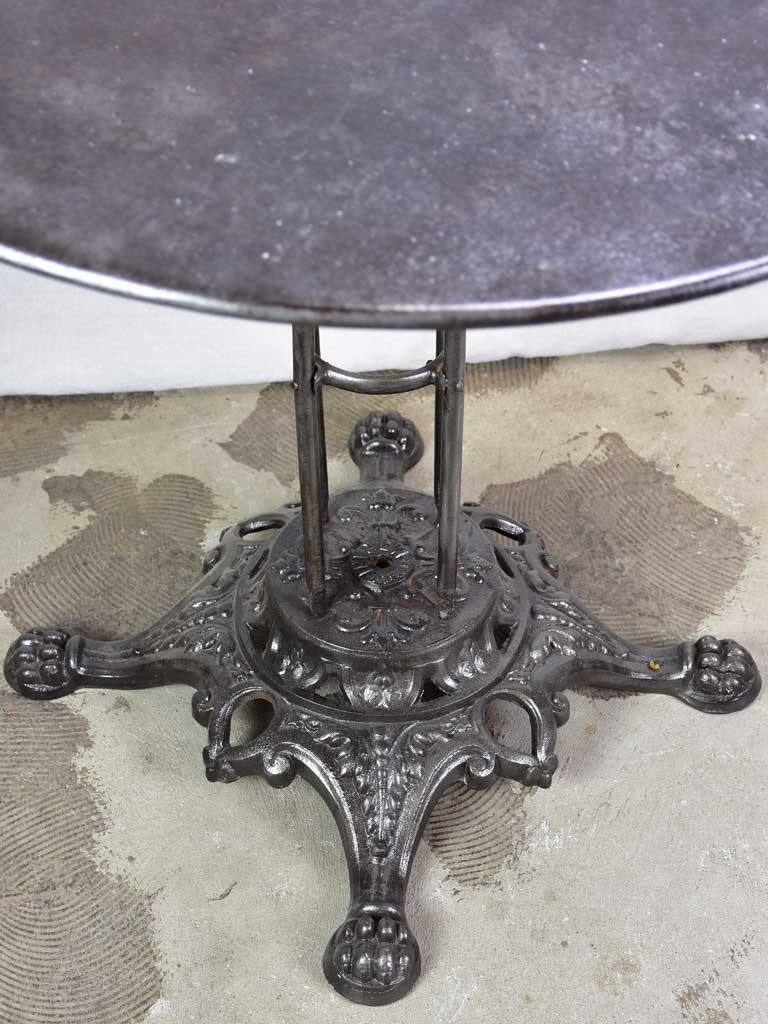 Antique French bistro table with claw feet 31½"