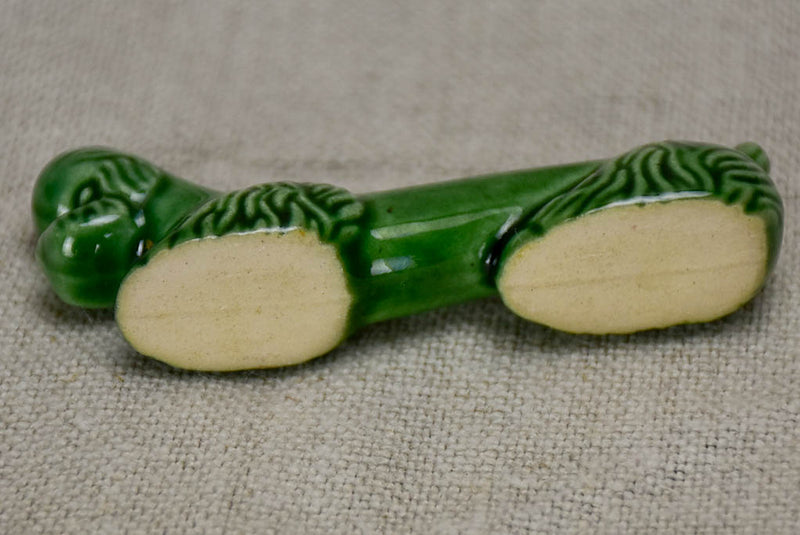 Set of twelve mid century knife rests - green poodles