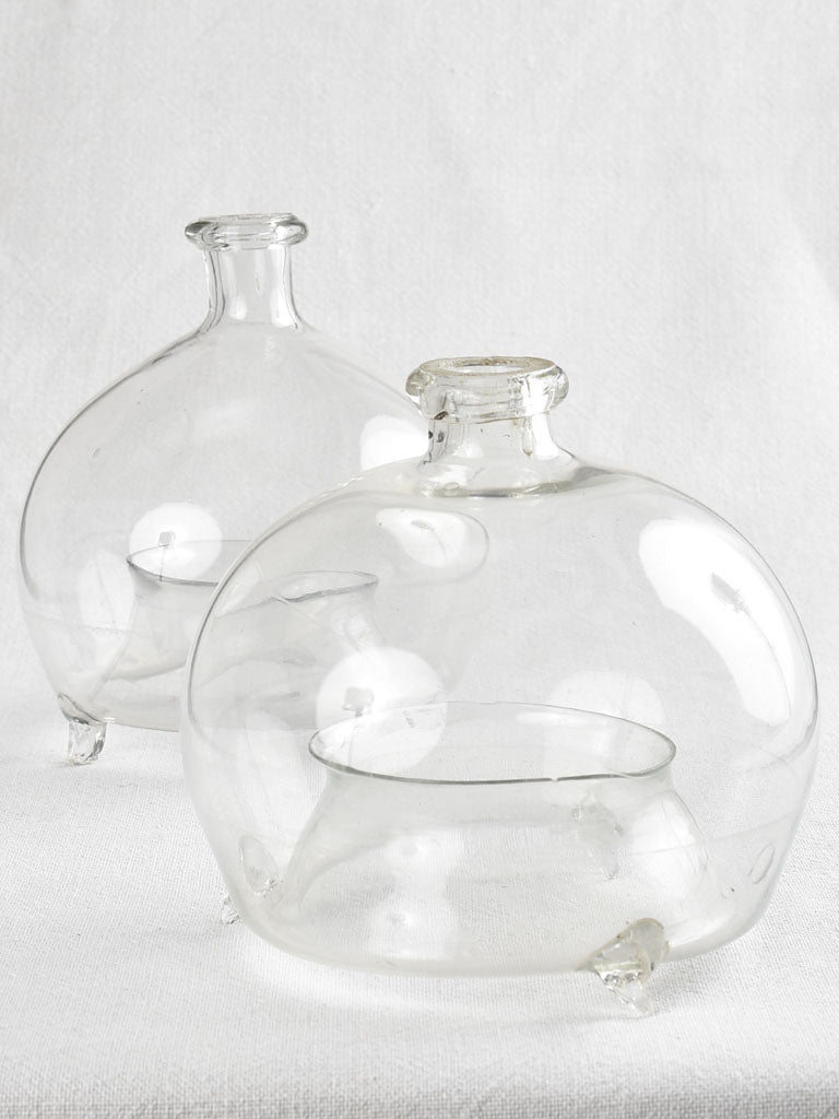 Pair of 19th-century blown glass fly and mosquito traps