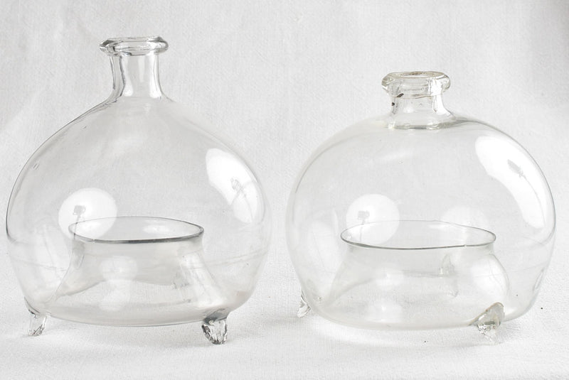 Pair of 19th-century blown glass fly and mosquito traps