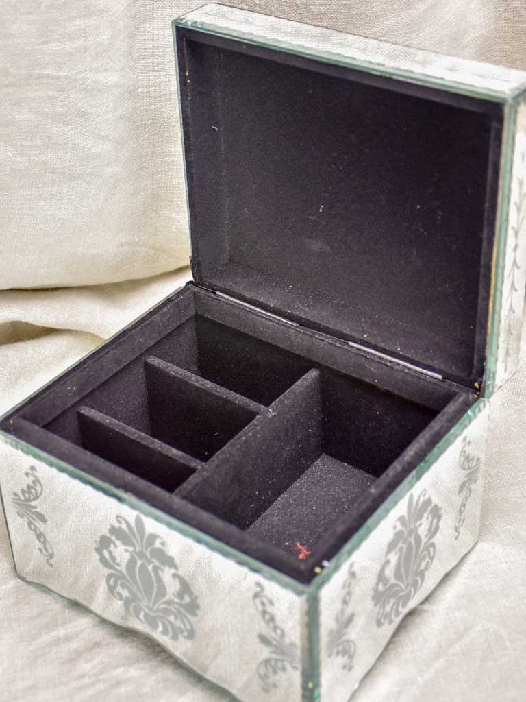 Two mid century glass jewelry boxes