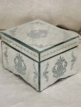 Two mid century glass jewelry boxes