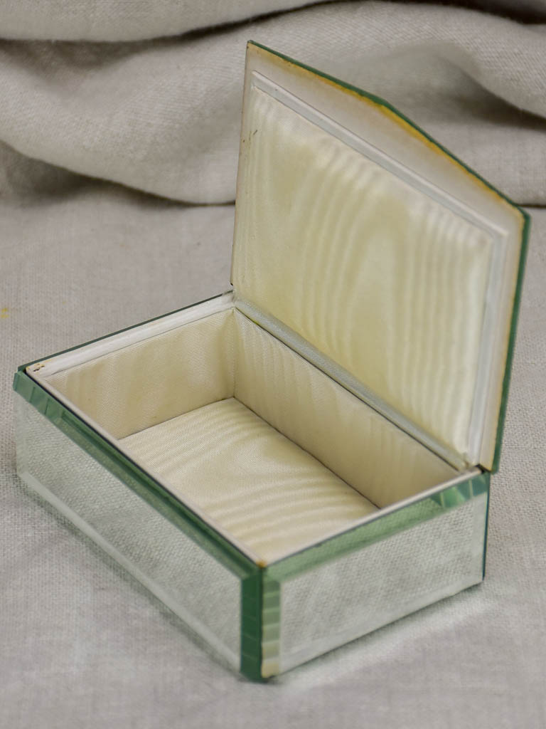 Two mid century glass jewelry boxes