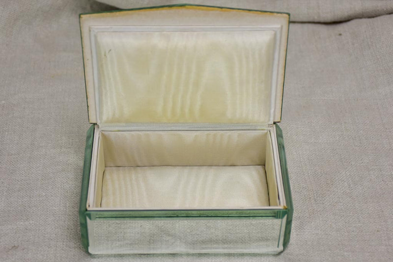 Two mid century glass jewelry boxes