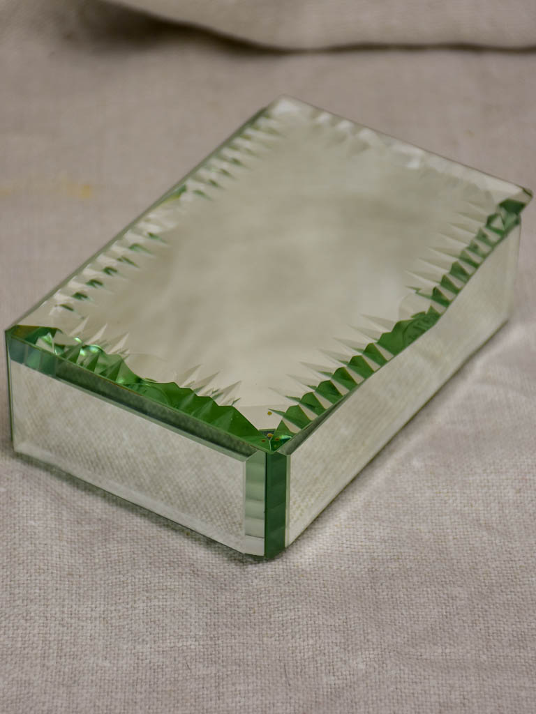 Two mid century glass jewelry boxes