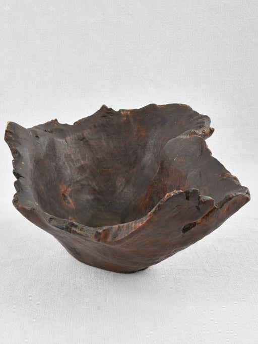 Primitive free form wooden fruit bowl 15¼"