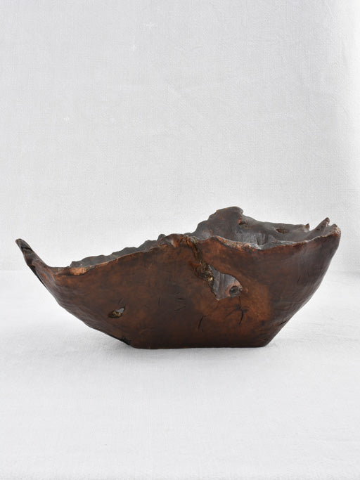 Primitive free form wooden fruit bowl 15¼"