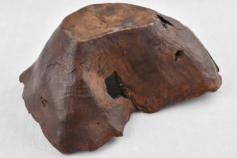 Primitive free form wooden fruit bowl 15¼"