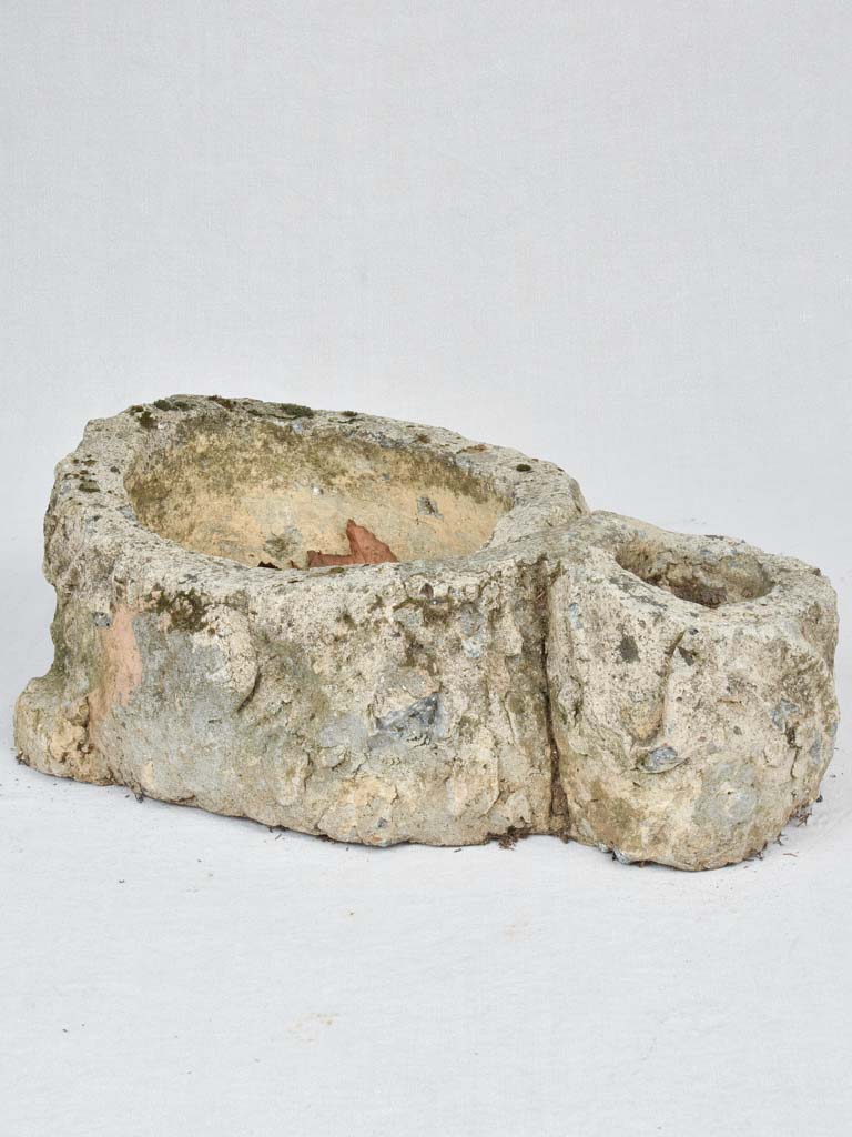 Weighty faux bois planter - 1950s - 26"