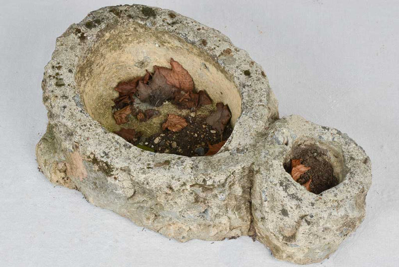 Weighty faux bois planter - 1950s - 26"