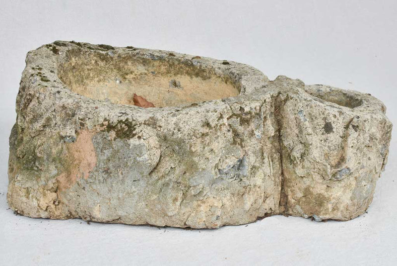 Weighty faux bois planter - 1950s - 26"