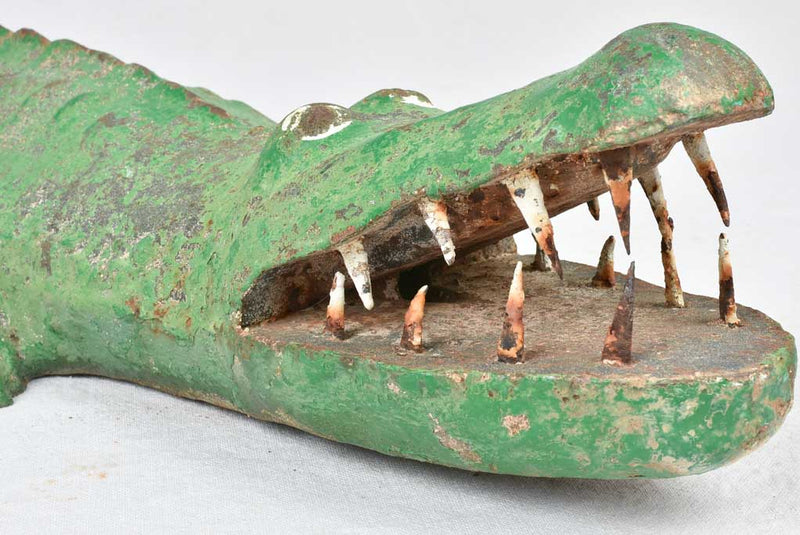 Antique cast iron crocodile sculpture / fountain 43¼"